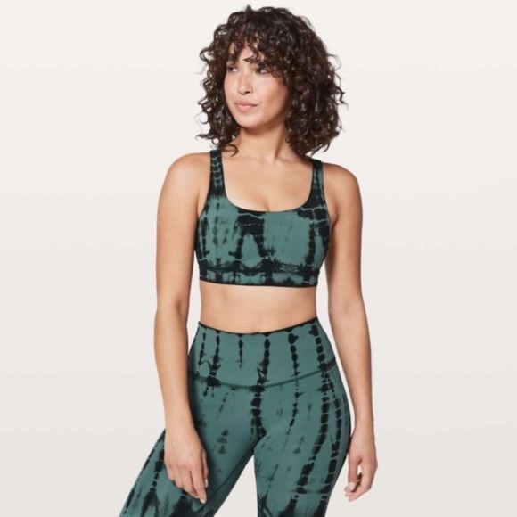 Lululemon Energy Bra Sz 4 Shibori Mystic Green - Picture 1 of 8